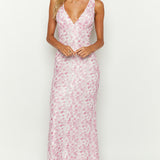 Farida - Vestido Maxi de Encaje Rosa