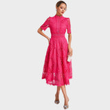 Soledade Vestido Midi de Encaje