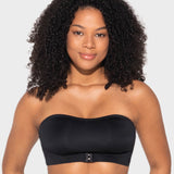 Sujetador bandeau sin costuras y sin aros con cierre delantero