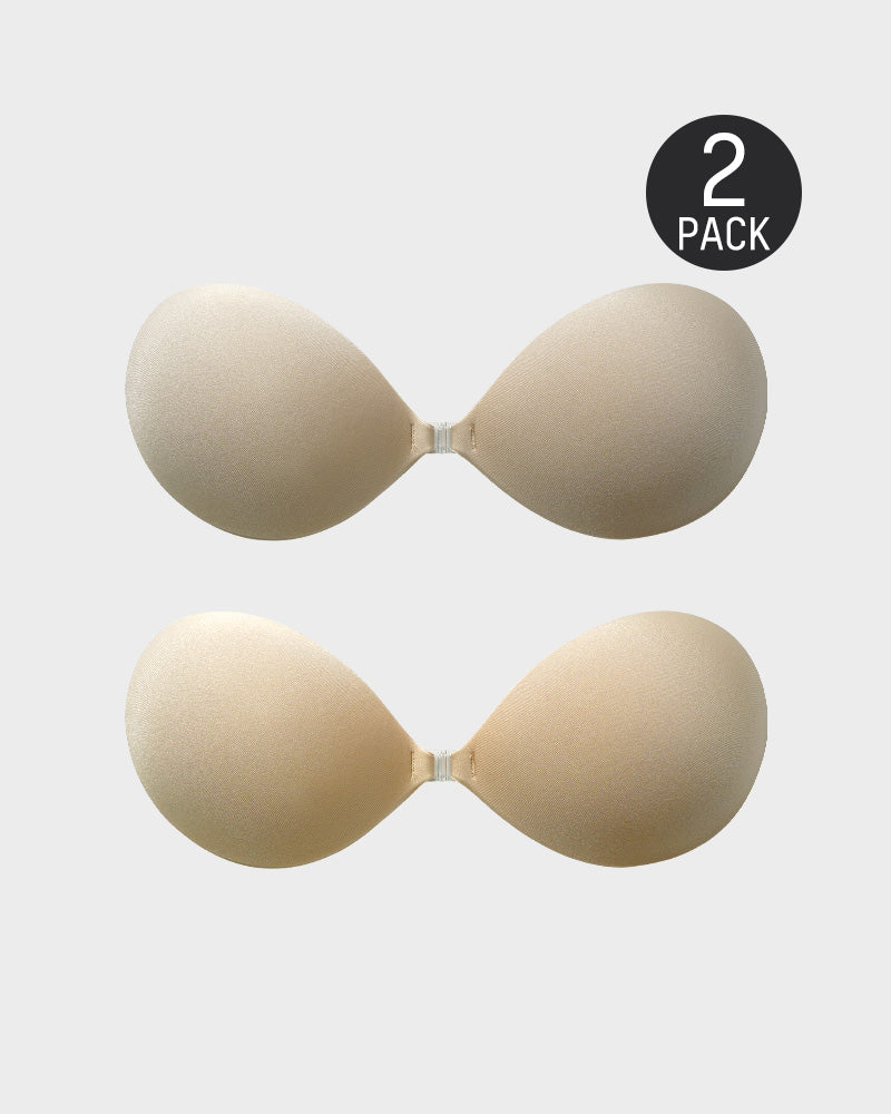Sujetador push-up invisible con tira adhesiva y cierre delantero (2 pares)