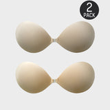 Sujetador push-up invisible con tira adhesiva y cierre delantero (2 pares)
