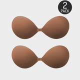 Sujetador push-up invisible con tira adhesiva y cierre delantero (2 pares)