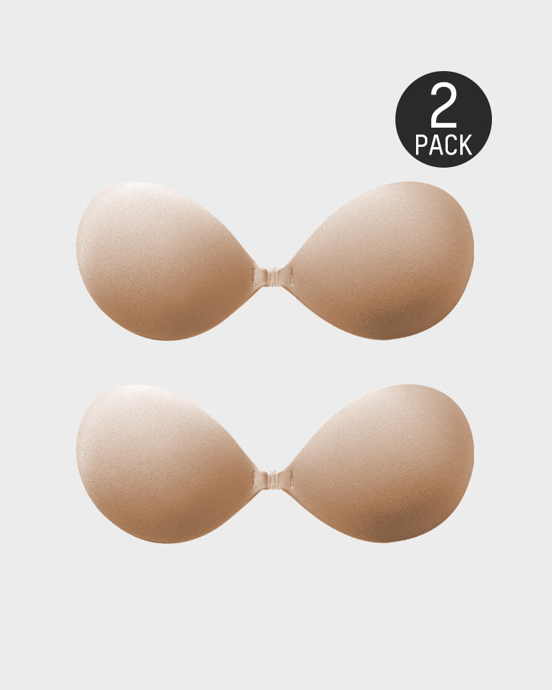 Sujetador push-up invisible con tira adhesiva y cierre delantero (2 pares)
