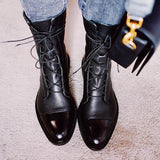 Gabriela | Botas De Cuero Sintético Negro De Alta Calidad