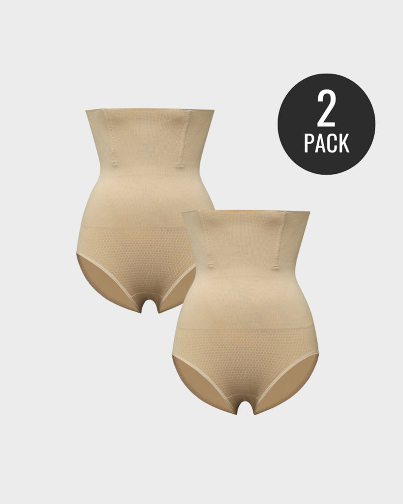 Braguitas moldeadoras resistentes de cintura alta (pack de 2)