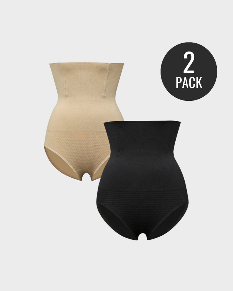 Braguitas moldeadoras resistentes de cintura alta (pack de 2)
