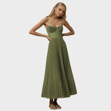 Amilia Vestido Midi Flare Plisado
