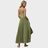 Amilia Vestido Midi Flare Plisado