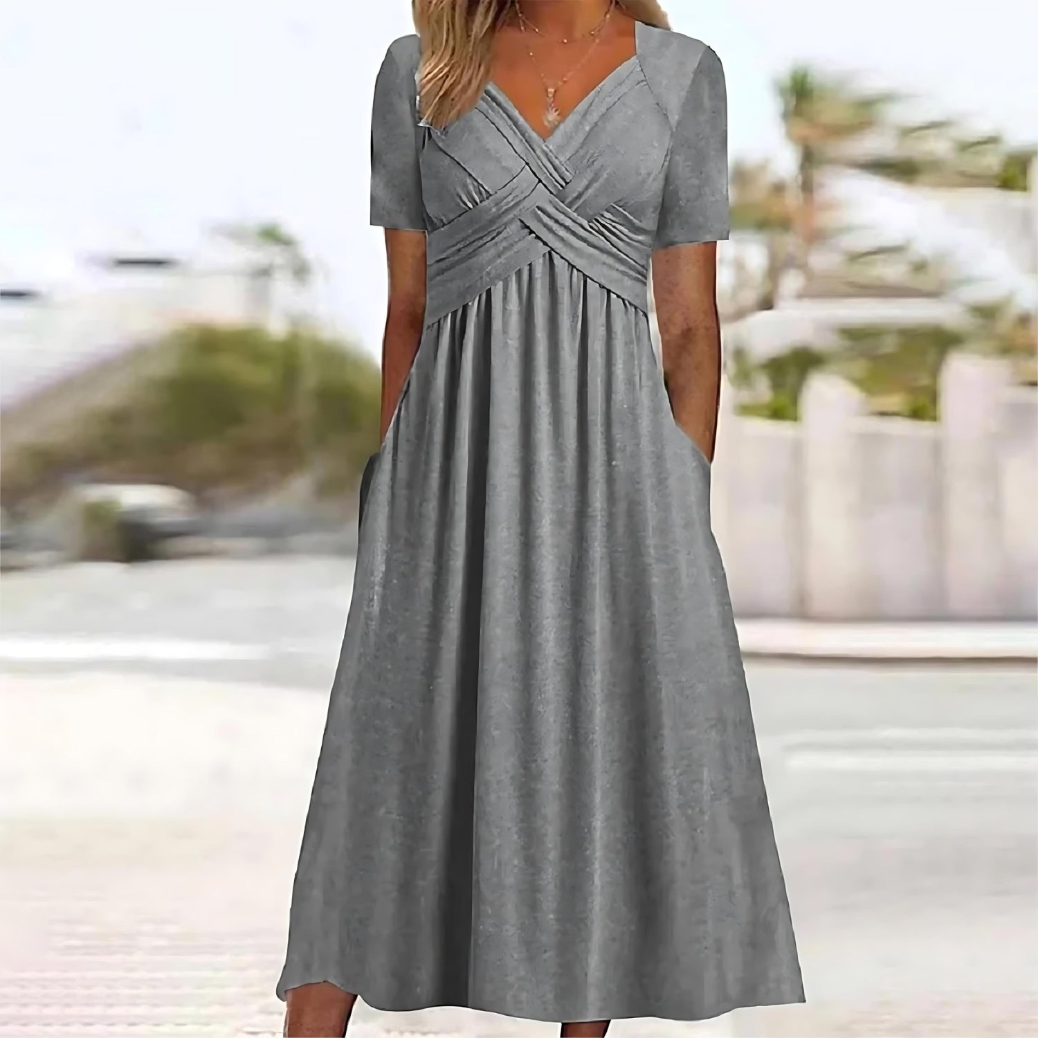Elisa | Vestido Midi Elegante con Control de Abdomen Halagador