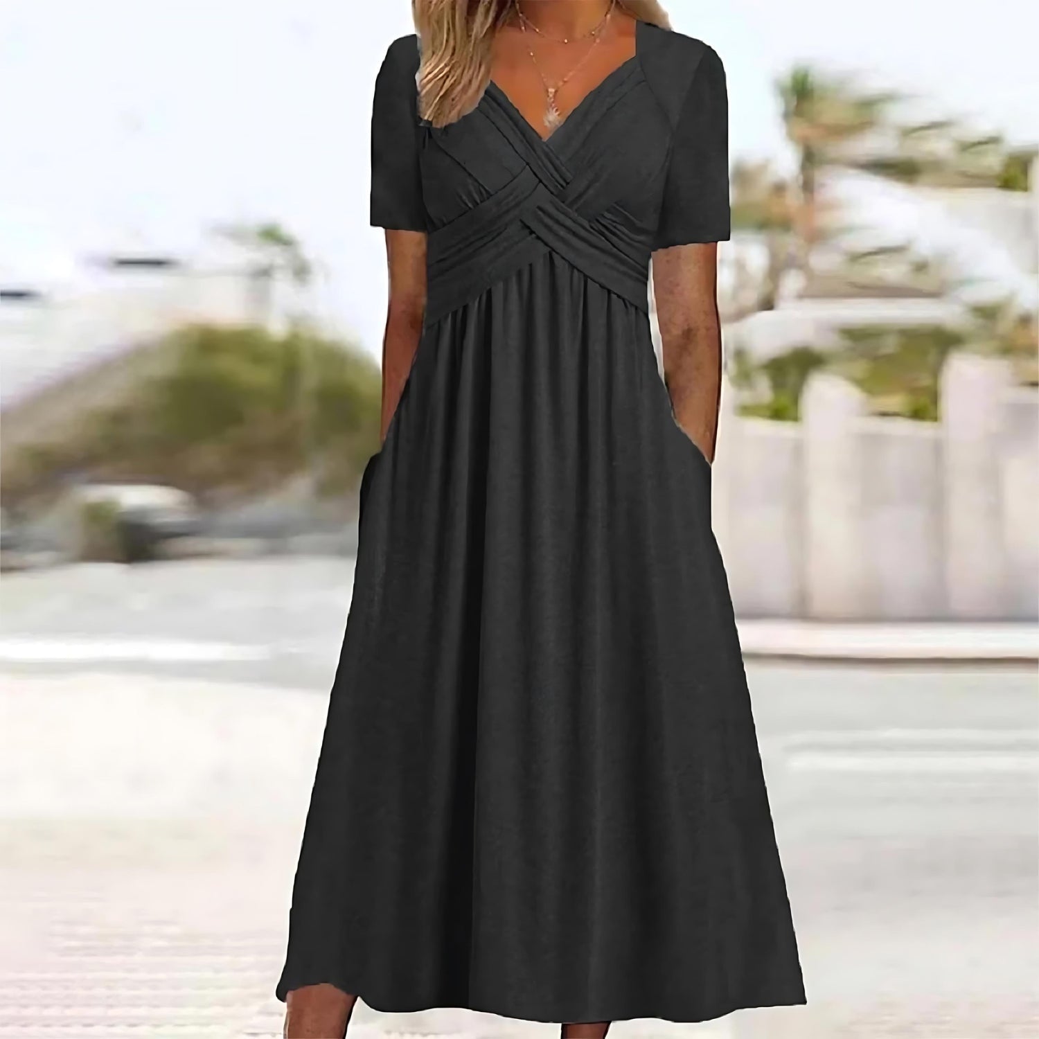 Elisa | Vestido Midi Elegante con Control de Abdomen Halagador