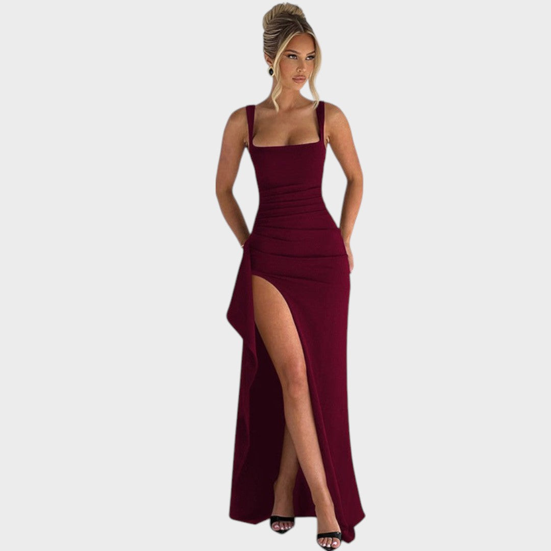 Zariani Elegante Maxi Vestido con Espalda Abierta