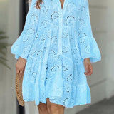 Fawna – Vestido Mini Bordado con Volantes