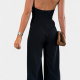 Jessica Mono Halter Cruzado sin Espalda y Pierna Ancha