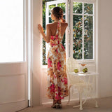 Minirva - Vestido Midi de Cuello Alto con Encanto Floral