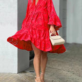 Fawna – Vestido Mini Bordado con Volantes
