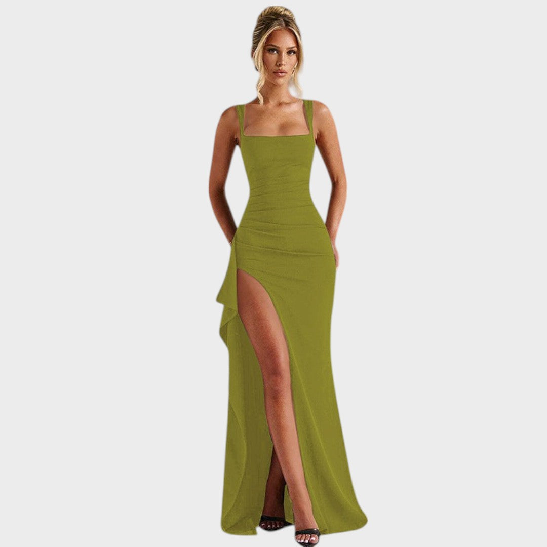 Zariani Elegante Maxi Vestido con Espalda Abierta