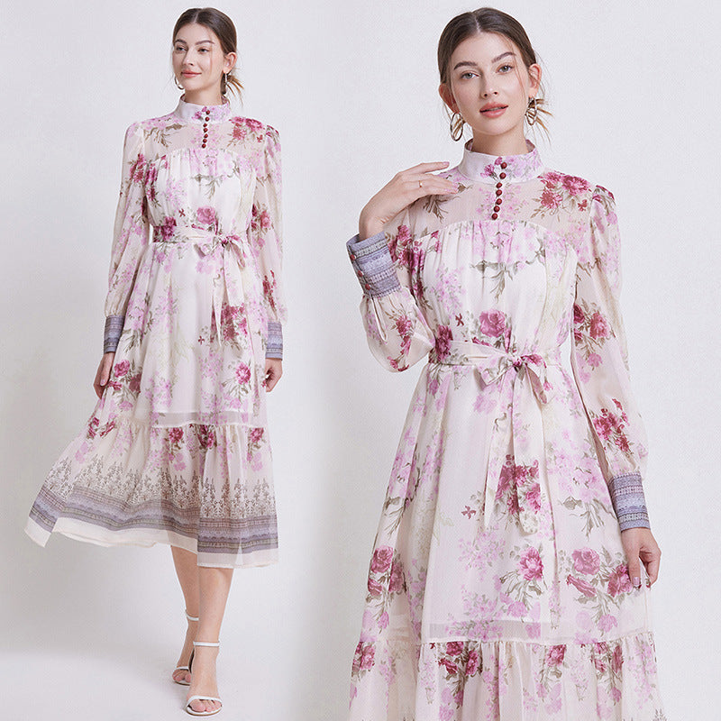 Sarah | Vestido de Chiffon Floral Elegante