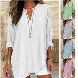 Hazel – Blusa con Cuello en V de Corte Relajado