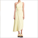 Sylviana - Vestido Midi Plisado de Un Hombro