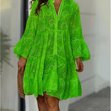 Fawna – Vestido Mini Bordado con Volantes