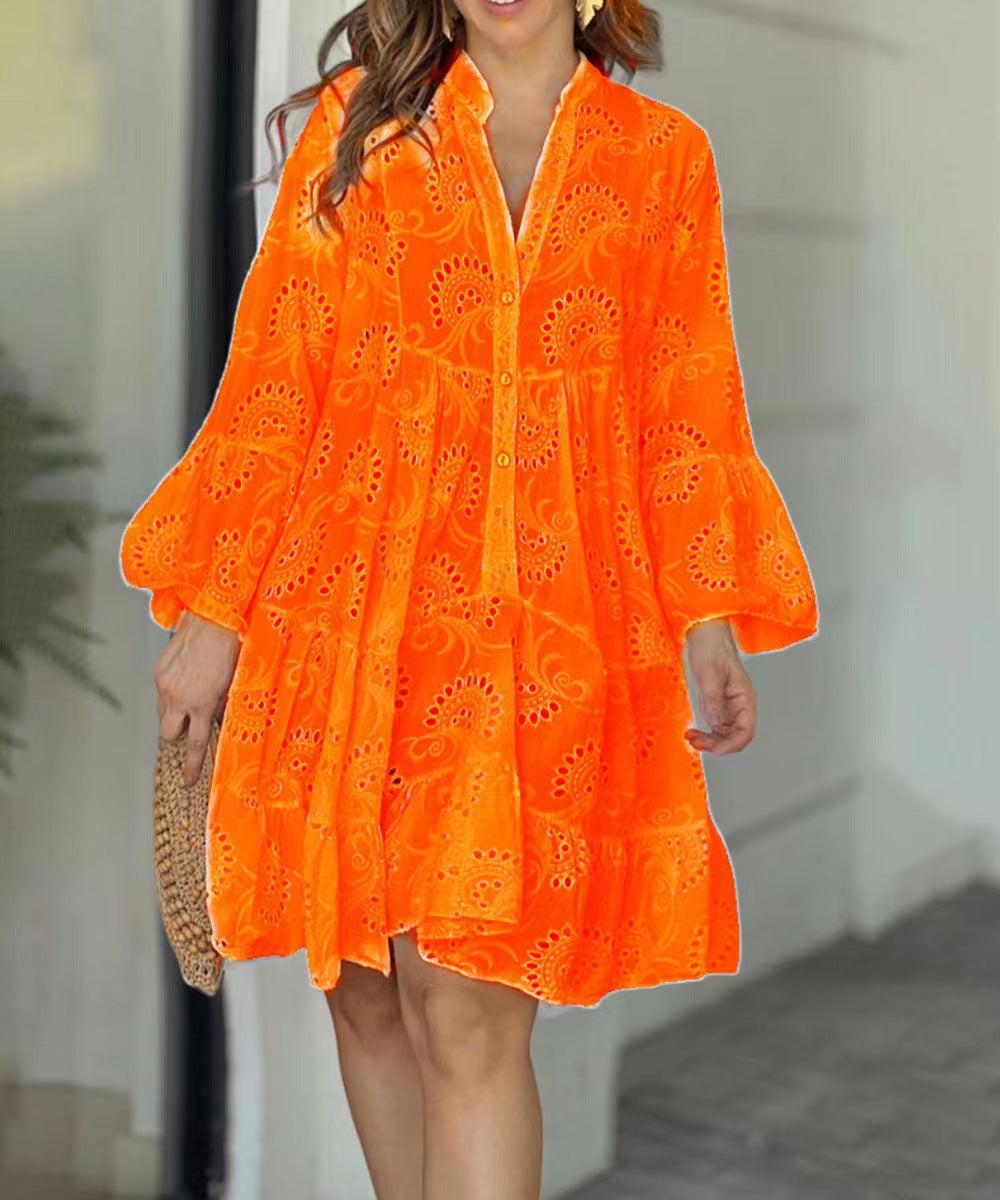Fawna – Vestido Mini Bordado con Volantes
