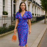 Arielle | Vestido Colorido con Mangas Plisadas