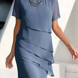 Vestido de Chiffon de Seda Plisado