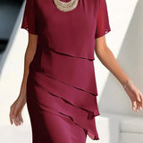 Vestido de Chiffon de Seda Plisado