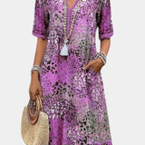 Perla Vestido Boho con Estampado Floral y Detalles en Crochet