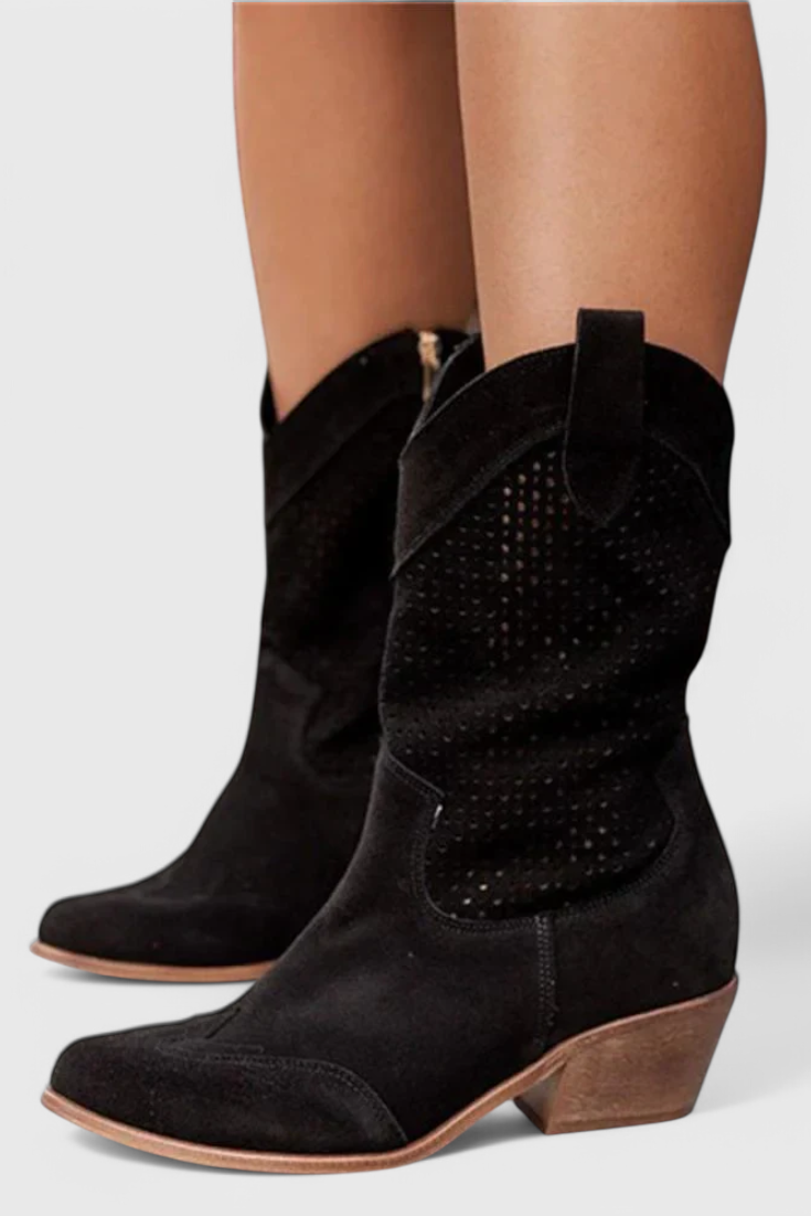 Anna Botas de vaquero modernas con cremallera lateral