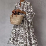 Adeline | Vestido de Falda A-Line con Escote en V Impreso