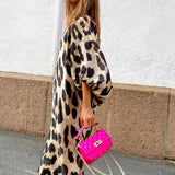 Zarina | Vestido Maxi de Viscosa con Estampado de Leopardo