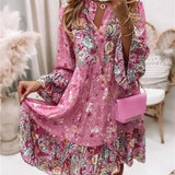 Helena - Vestido A-Line con Escote en V Floral