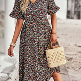 Layla™ - Vestido Impreso Elegante con Escote en V