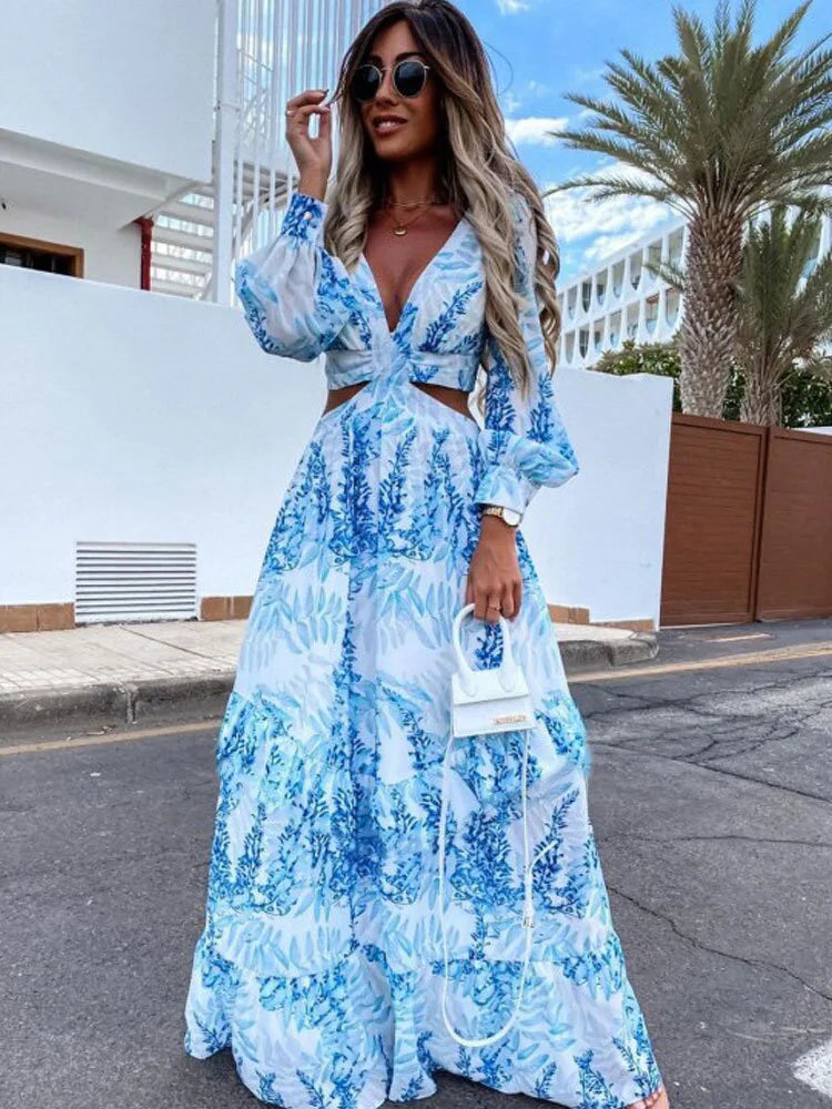 Vestido Maxi con Escote en V Amélie