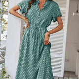 Dotarie™ Vestido Camisero Midi con Lunares