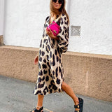 Zarina | Vestido Maxi de Viscosa con Estampado de Leopardo