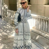 Mirabel - Vestido A-Line con Estampado Retro Elegante