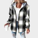 Rosana Chaqueta Estilo Camisa Con Capucha