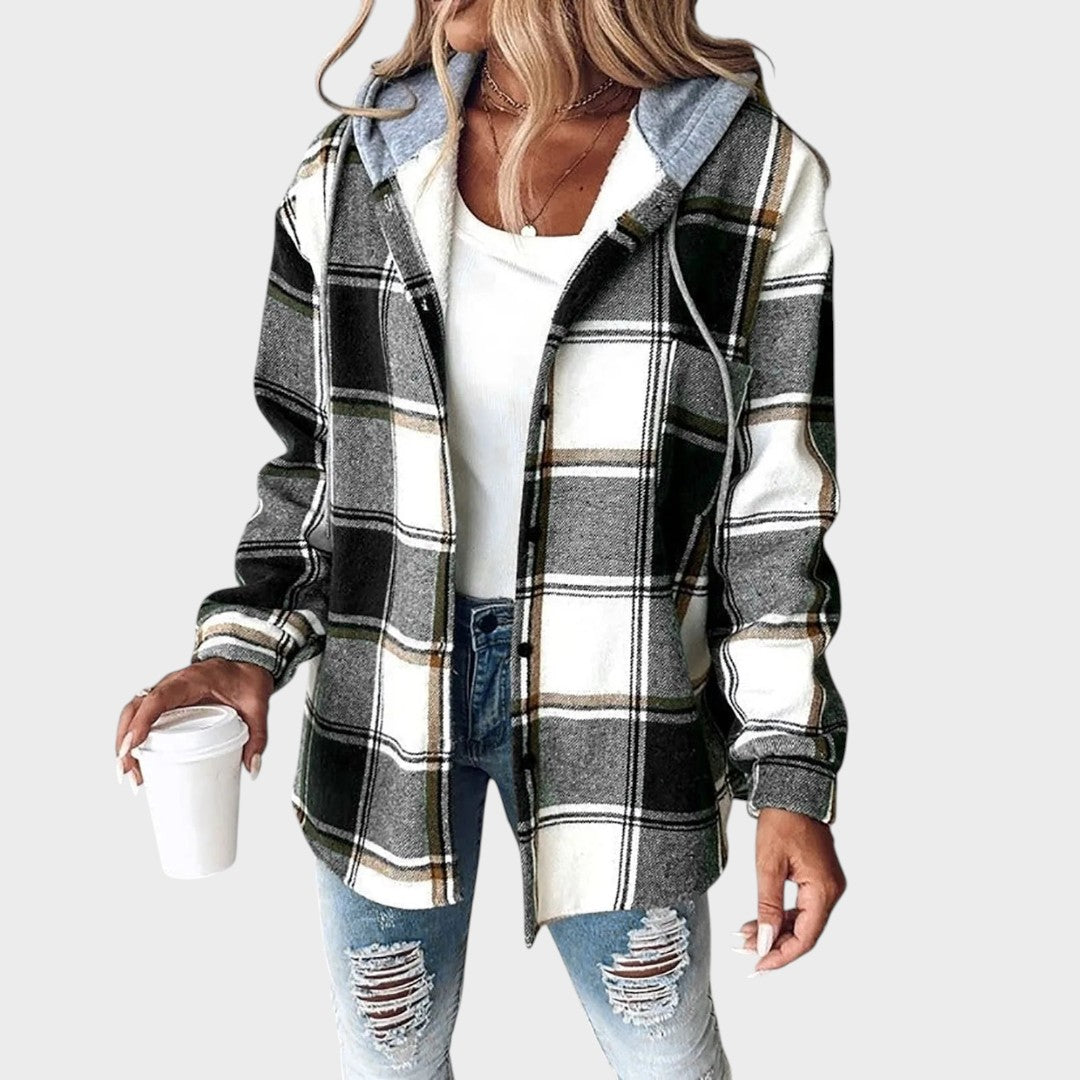Rosana Chaqueta Estilo Camisa Con Capucha