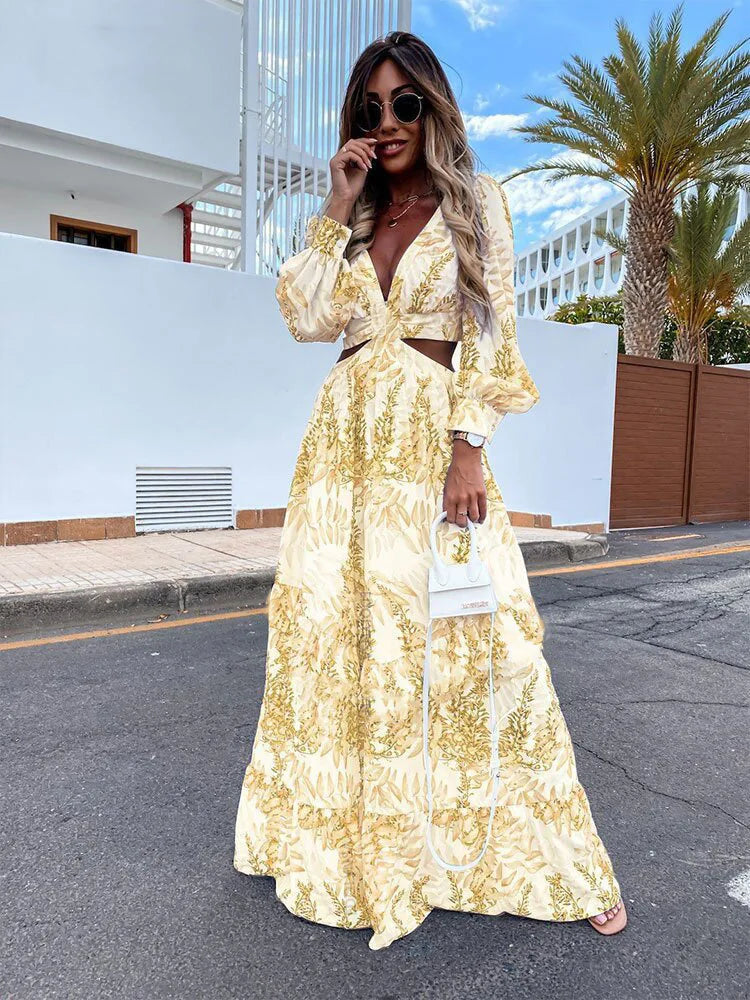 Vestido Maxi con Escote en V Amélie