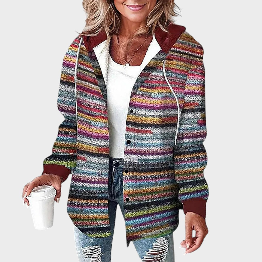 Rosana Chaqueta Estilo Camisa Con Capucha