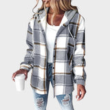 Rosana Chaqueta Estilo Camisa Con Capucha
