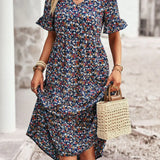 Layla™ - Vestido Impreso Elegante con Escote en V