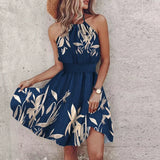 Loxley - Vestido Mini Impreso Irregular Sin Espalda