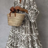 Adeline | Vestido de Falda A-Line con Escote en V Impreso