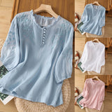 Evelyn – Blusa con Botones Bordada