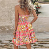 Loxley - Vestido Mini Impreso Irregular Sin Espalda