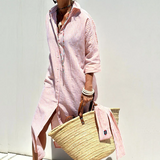 Hazel - Elegante Vestido Midi a Rayas de Confort