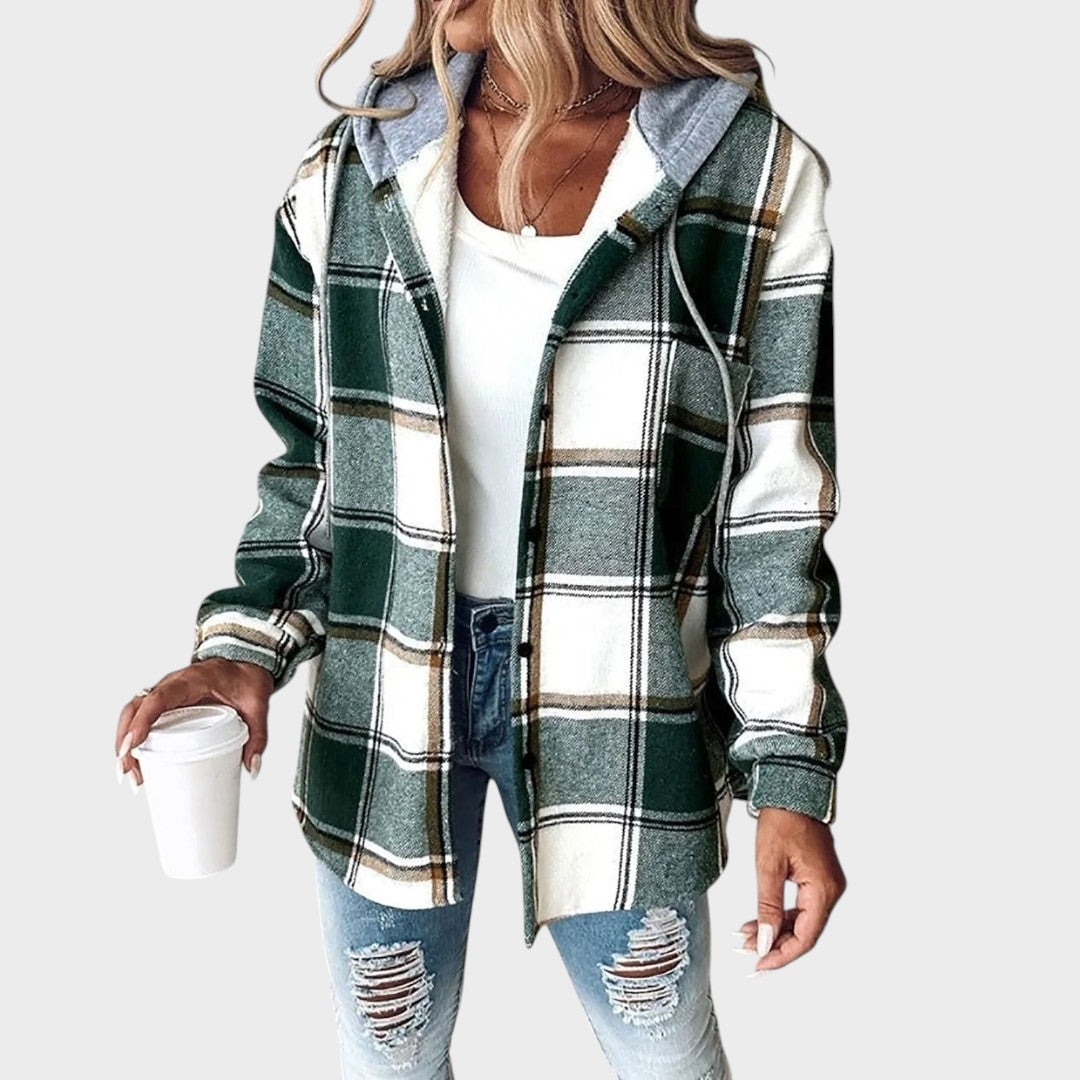 Rosana Chaqueta Estilo Camisa Con Capucha